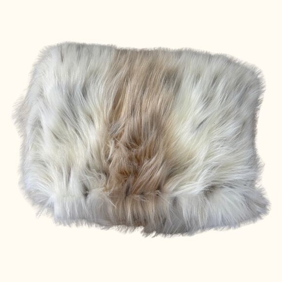 Threshold Faux Fur Fur Throw Blanket Animal Print Tan Cream Cozy Mob Wife Cabin - Picture 3 of 9